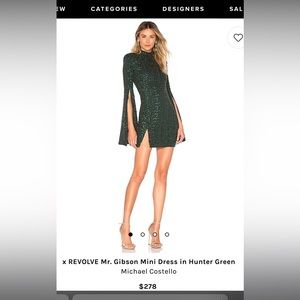 x REVOLVE Mr. Gibson Mini Dress in Hunter Green
Michael Costello Size: XS